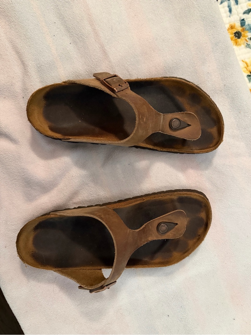 Birkenstock Brown Leather Thong Sandals